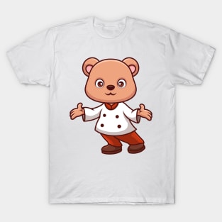 Chef Bear Cute Cartoon T-Shirt